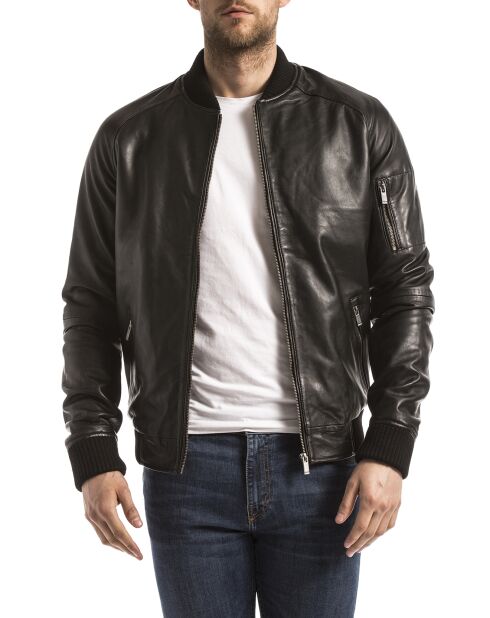 Veste en Cuir Atrato noire