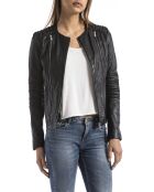 Veste en cuir Bandama noire