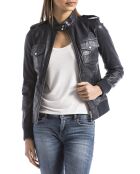 Veste en Cuir Belaya marine