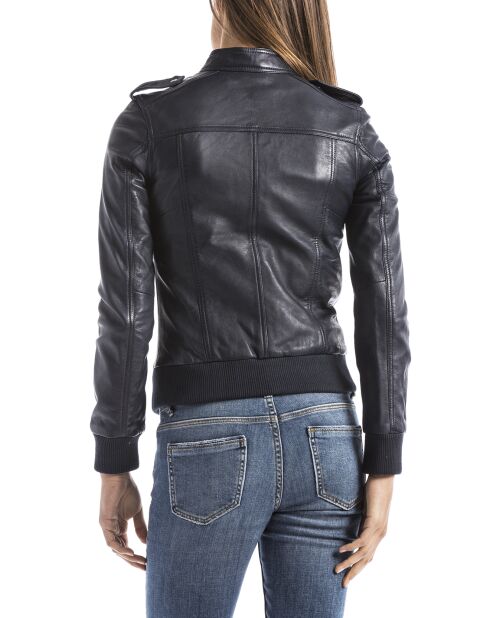 Veste en Cuir Belaya marine