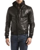 Veste en Cuir Brezon noire