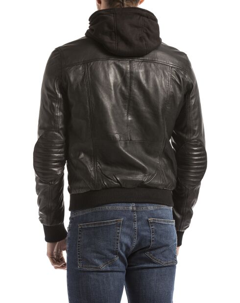 Veste en Cuir Brezon noire