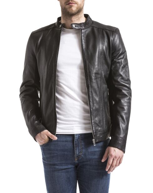 Veste en Cuir Corrib noire