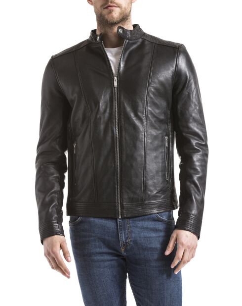 Veste en Cuir Corrib noire