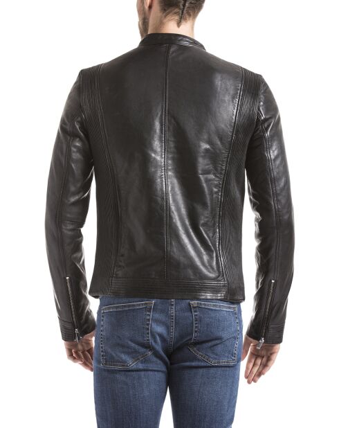 Veste en Cuir Corrib noire