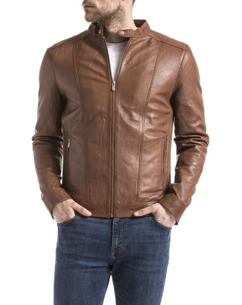 Veste en Cuir Corrib cognac