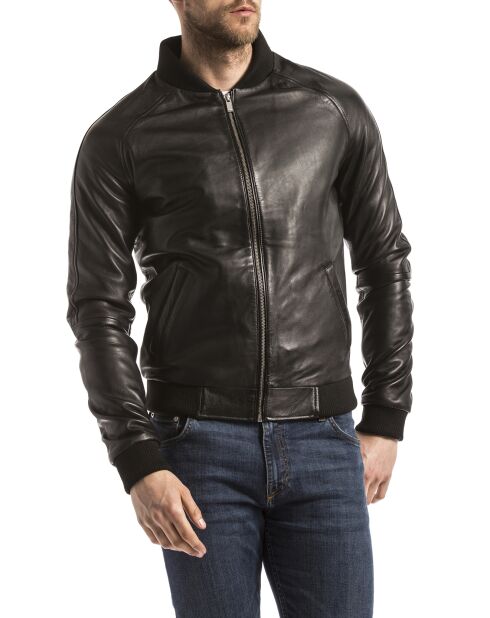 Veste en Cuir Eze noire