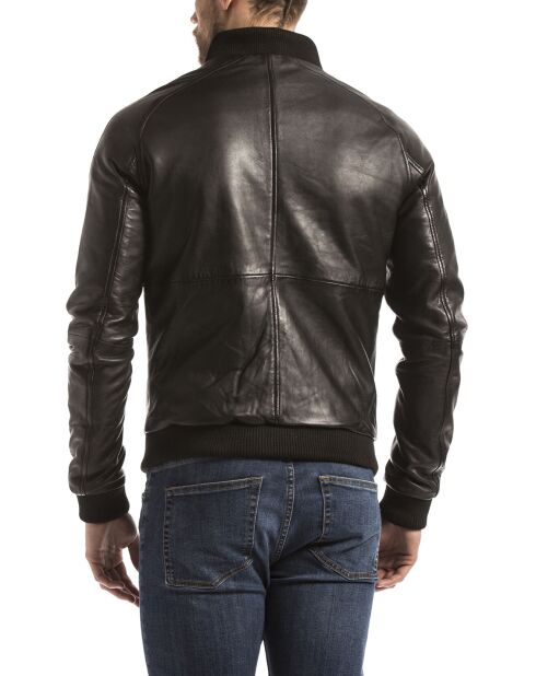 Veste en Cuir Eze noire