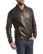 Veste en Cuir Eze marron