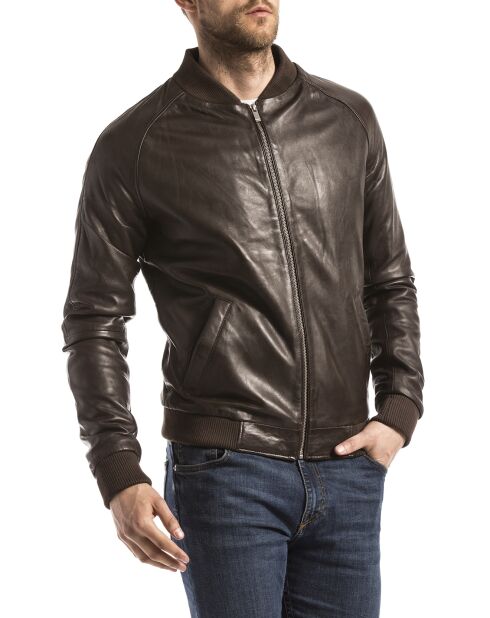 Veste en Cuir Eze marron