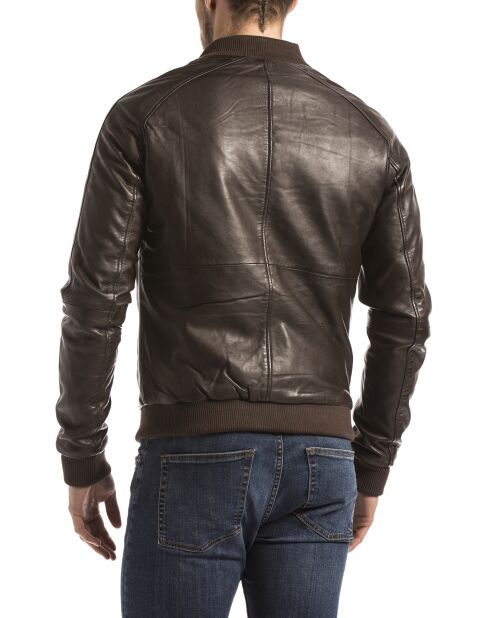 Veste en Cuir Eze marron