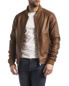 Veste en Cuir Eze cognac