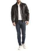 Veste en cuir Koluton noire