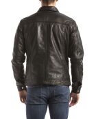 Veste en cuir Koluton noire