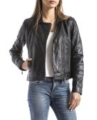 Veste en cuir Laita noire