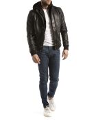 Veste en Cuir Maros noire