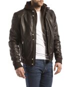 Veste en Cuir Maros marron