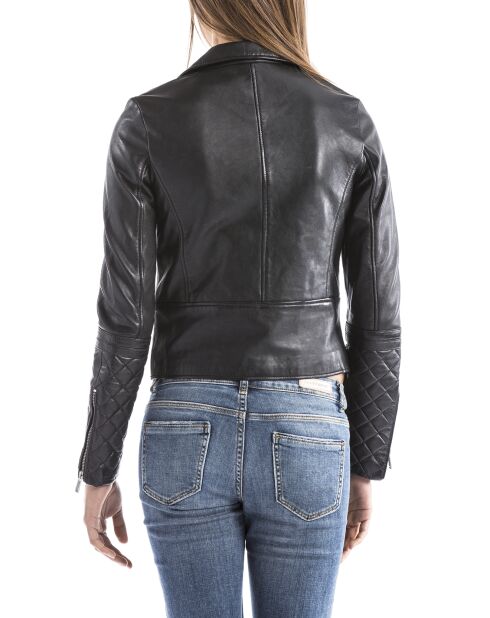 Veste en Cuir Nile noire