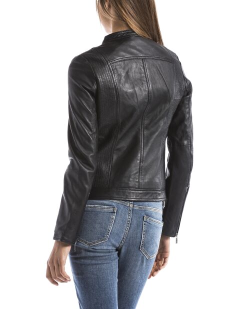 Veste en Cuir Pearl noire