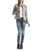 Veste en Cuir Pearl gris clair