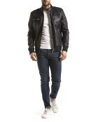 Veste en Cuir Tobol marine