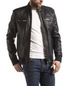 Veste en Cuir Tobol marine