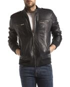 Veste en Cuir Tobol marine