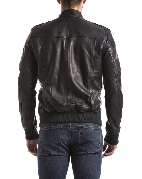 Veste en Cuir Tobol marine