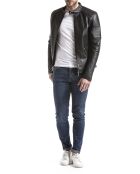 Veste en cuir Vardo noire