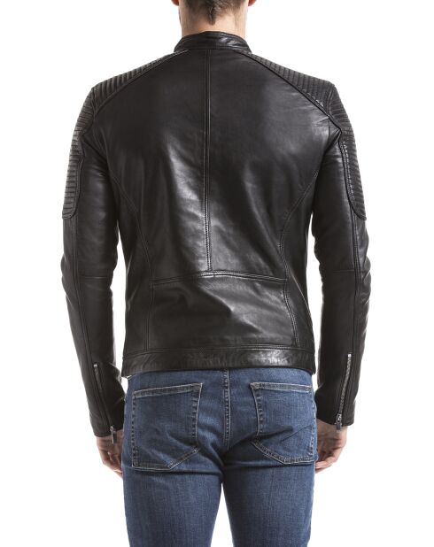 Veste en cuir Vardo noire