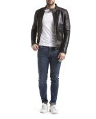 Veste en cuir Vardo noir vintage
