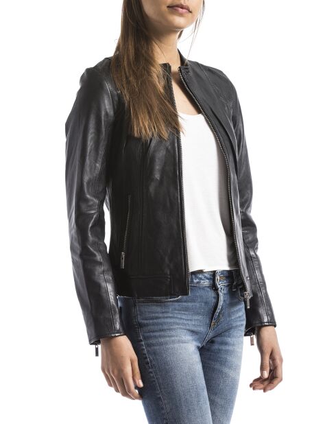 Veste en Cuir Varenne noire