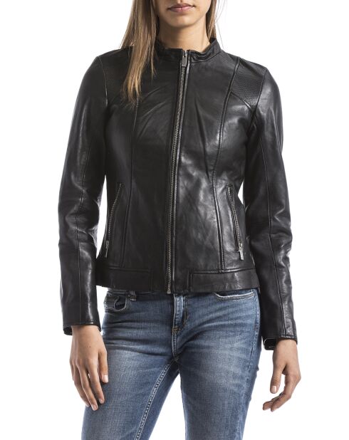 Veste en Cuir Varenne noire