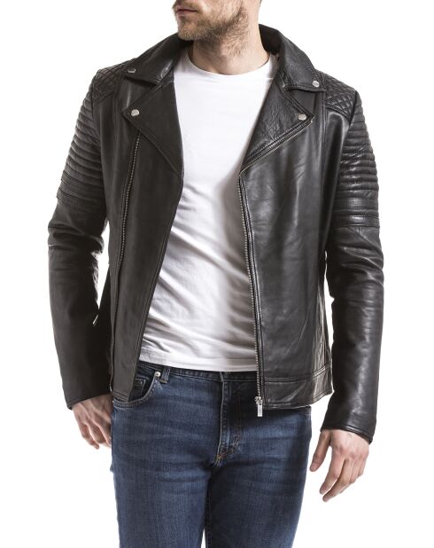 Veste en cuir Varus noire