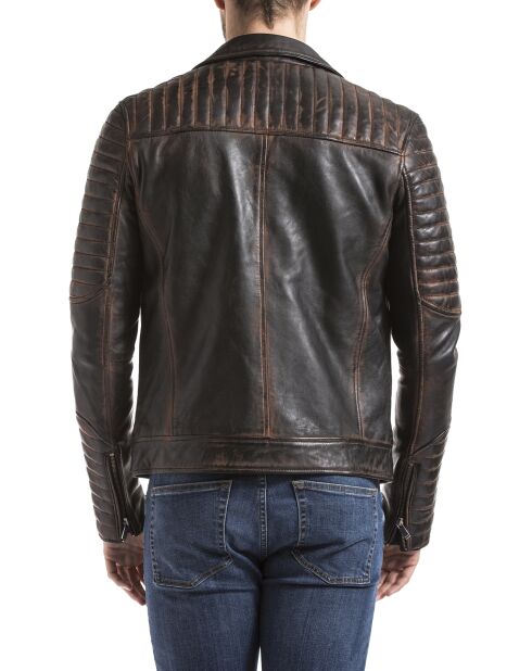 Veste en Cuir Zambezi noir vintage