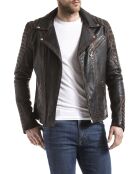 Veste en Cuir Zambezi noir vintage