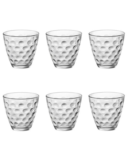 6 Verres à eau Dots transparents - 25 cl