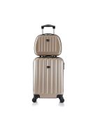 Kabinenkoffer und Schminkkoffer 44/30 cm Prager Champagner