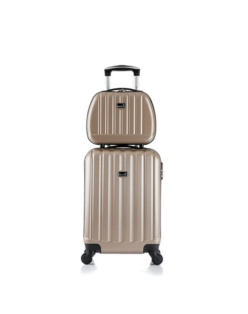 Kabinenkoffer und Schminkkoffer 44/30 cm Prager Champagner
