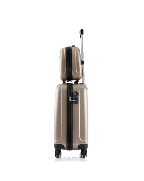 Kabinenkoffer und Schminkkoffer 44/30 cm Prager Champagner