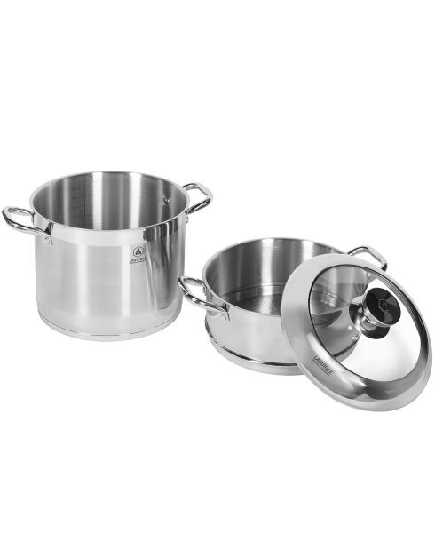 Couscoussier e 1 pentola a induzione in acciaio inox - D.26 cm