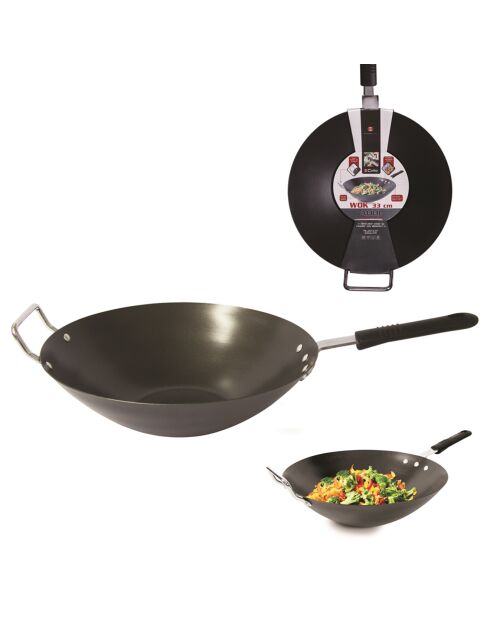 Wok induction en Acier coloris aléatoire - D.33 cm