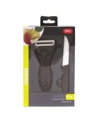 Couteau d'office & Éplucheur noirs - 7.5 cm