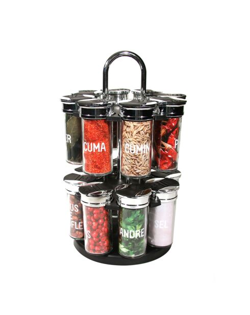 Gewürzkarussell aus Edelstahl - 25,5x19x19 cm