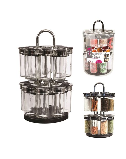 Gewürzkarussell aus Edelstahl - 25,5x19x19 cm