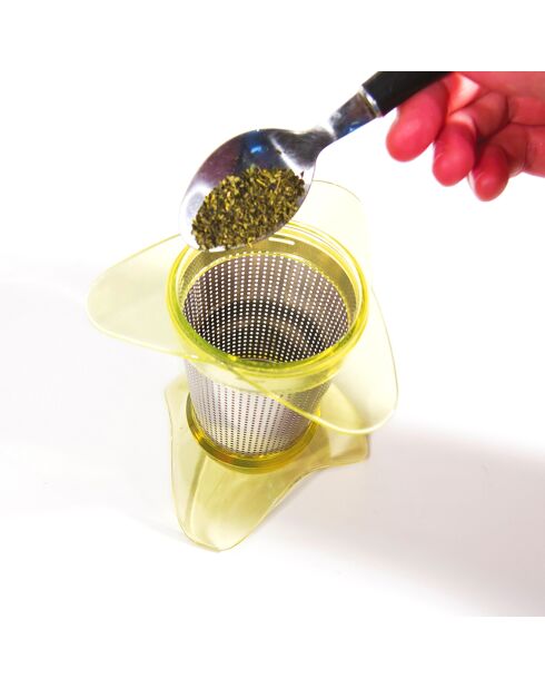 Theezetter + houder in willekeurige kleuren - 15x8,8x22 cm