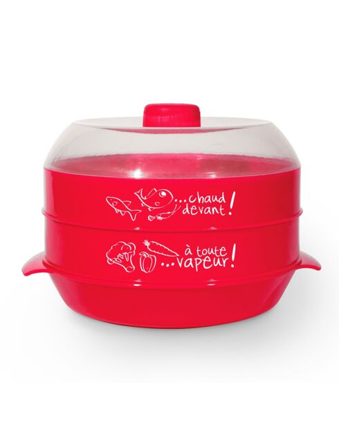 Cuit vapeur 2 étages spécial micro-onde aléatoire - 24x21.5x17 cm