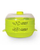 Cuit vapeur 2 étages spécial micro-onde aléatoire - 24x21.5x17 cm