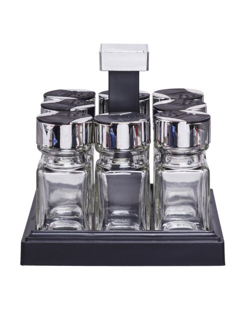 Vierkante kruidencarrousel 8 potjes - 16,5x16,5x16,5 cm