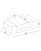 Table basse Nora blanc/noyer - 110x31x61 cm
